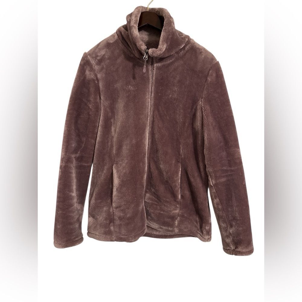 32 Degrees Heat Women's |Size Medium | Plush Fuzzy Zip Up Jacket | Mauve Pink